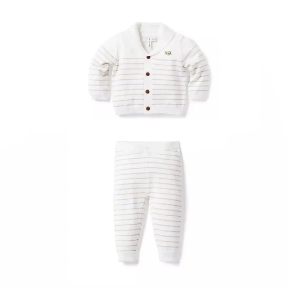 Janie and Jack Santa Fe Striped Shawl Collar Cardigan and Sweater Pants Set